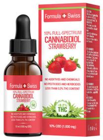 Kūno aliejus Formula Swiss Cannabidiol Strawberry Full Spectrum 10%, 10 ml
