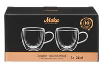 Dubultā stikla krūzes komplekts Maku 651983, caurspīdīga krās., 0.3 l