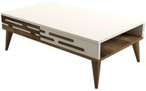 Журнальный столик Kalune Design Valensiya, кремовый цв./ореховый цв., 105 см x 60 см x 34.6 см