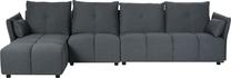 Kampinė sofa Beliani Tomra, grafito sp., kairinė, 325 x 136 cm x 6 cm