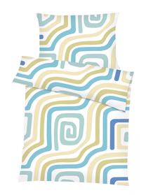 Patalynės užvalkalų komplektas Domoletti Jagruti B, mėlyna sp./balta sp./žalia sp., 50 x 70 cm, 140 x 200 cm
