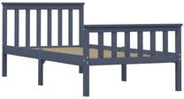 Lova viengulė VLX Solid Pine Wood 283226, 90 x 200 cm, pilka sp., be čiužinio, su grotelėmis
