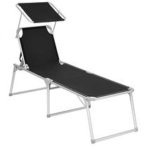 Lauko gultas Songmics Sun Lounger, juoda sp., 200 cm x 65 cm x 48 cm