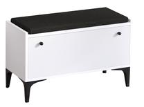 Batų spintelė Kalune Design Scoty, balta sp./juoda sp., 80 cm x 35 cm x 49 cm