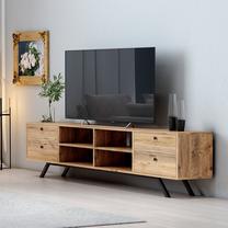TV galds Kalune Design Beta Ventura, brūna krās./melna krās., 180 cm x 30 cm x 53 cm