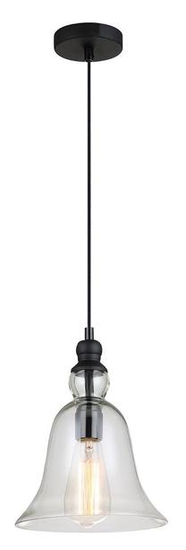 Valgusti rippuv Italux Irene MDM-2577/1, E27, 1 x 60 W, läbipaistev v. / must v.