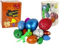 Figūrėlių rinkinys, kiaušinių rinkinys Lean Toys Dinosaur, 12 vnt., įvairių spalvų