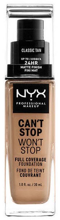 Skystas makiažo pagrindas NYX Professional Makeup Can't Stop Won't Stop, cswsf12 classic tan, 30 ml