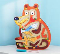 Attīstoša rotaļlieta Wooden Labyrinth Bear, 19.5 cm, daudzkrāsaina