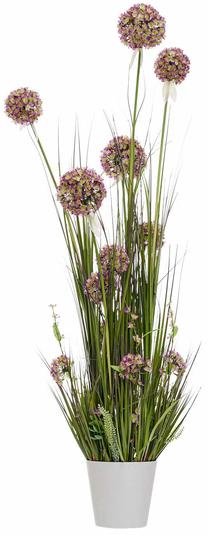 Dirbtinis augalas vazone Home4you In Garden, žalia sp./violetinė sp., 120 cm x 17 cm
