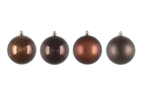 Ziemassvētku eglīšu rotaļlietu komplekts Winteria Bauble 637044, brūna krās., 8 cm, plastmasa, 8 gab.
