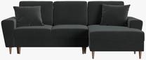 Kampinė sofa - lova Micadoni Moghan MIC_RCF_2_F2_MOGHAN9, tamsiai pilka sp., dešininė, 241 x 145 cm x 88 cm