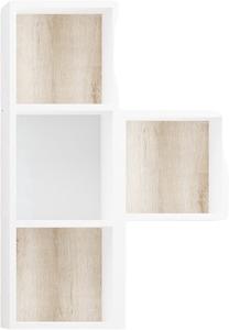 Sieninė lentyna Kalune Design Begonya 3, ąžuolo sp./balta sp., 90 cm x 60 cm x 20 cm