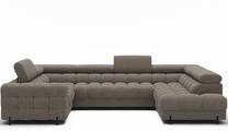 Kampinė sofa Fectory, ruda sp., 205 x 346 cm x 93 cm