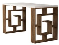 Rakstāmgalds Kalune Design Maze 855DTE3833, 140 cm x 60 cm, 75 cm, ozola krās./balts krās./tumši brūna krās.