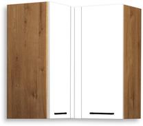Kampinė pakabinama virtuvės spintelė Bodzio Bellona Corner KBESNG, ąžuolo sp./balta sp., 65 cm x 65 cm x 72 cm