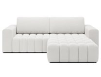 Kampinė sofa - lova Bonett, balta sp., dešininė, 175 x 250 cm x 92 cm