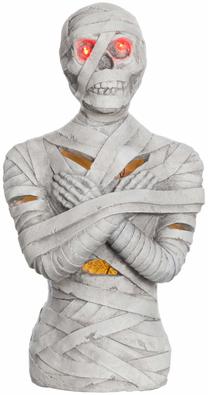 Dekoracija, su įmontuotu led apšvietimu Finnlumor Halloween Mummy, 36 cm, balta sp.