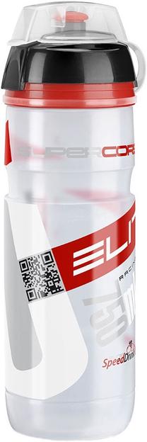 Dviračių gertuvė Elite, plastikas, skaidri sp./raudona sp.