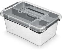 Daiktadėžė su dangčiu, maistui/įrankiams/žaislams, su įdėklu Orplast Antibacterial, 4.5 l, skaidri sp./pilka sp., 29 x 20 x 12 cm