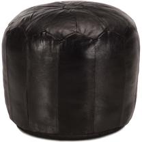 Pufas VLX Modern Leather, juoda sp., 40 cm x 40 cm x 35 cm