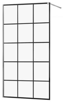 Dušo sienelė Mexen Kioto Walk-In, 100 cm x 200 cm, juoda sp./chromo sp./grūdintas