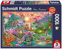 Dėlionė Schmidt Enchanted Dragon Land 110003, 49.3 cm x 69.3 cm, 1000 vnt., įvairių spalvų