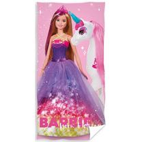 Vaikiškas rankšluostis Barbie RDC-419, rožinė sp., 140 cm x 70 cm