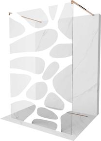 Dušo sienelė Mexen Kioto Walk-In, 140 cm x 200 cm, aukso sp./balta sp./grūdintas