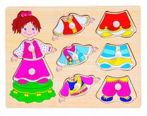 Medinė dėlionė Smily Play Girl SPW83604, 22 cm x 30 cm, 8 vnt., įvairių spalvų