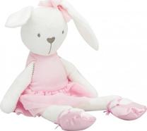 Pliušinis žaislas Rabbit In Dress, balta sp./rožinė sp., 42 cm