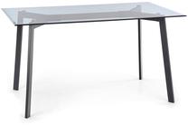 Stalas Trax Smoked, skaidri sp./juoda sp., 140 cm x 80 cm x 75 cm