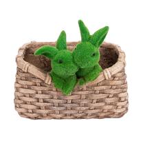Sodo dekoracija "Zuikiai" Garden Center QN24ZR06, 32 cm x 25.5 cm x 28 cm, ruda sp./žalia sp.