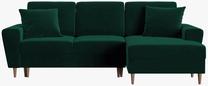 Kampinė sofa - lova Micadoni Moghan MIC_RCF_2_F2_MOGHAN6, žalia sp., dešininė, 241 x 145 cm x 88 cm