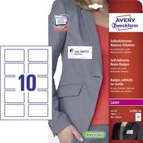 Lipdukas Avery Zweckform Self Adhesive Name Badges L4785-20, 5 cm x 8 cm, balta sp.