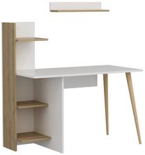 Rakstāmgalds un plaukts Kalune Design Omar 689RST1110, 120 cm x 60 cm, 74 cm, balts krās./koka krās.