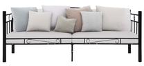 Lova viengulė VLX Metal 286135, 90 x 200 cm, juoda sp., be čiužinio, su grotelėmis