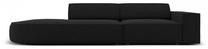 Sofa Micadoni Home Jodie Rounded Open 3 Seats, juoda sp., kairinė, 262 x 102 cm x 70 cm
