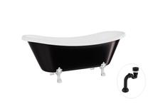 Vonia, laisvai pastatoma Besco Amelia B&W, 190 cm x 77 cm x 69 cm, ovalas, balta sp./juoda sp.