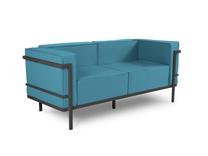 Lauko sofa Calme Jardin Cannes CAL_2S_83_F2_CANNES4, mėlyna sp./grafito sp., 70 cm x 164 cm x 70 cm