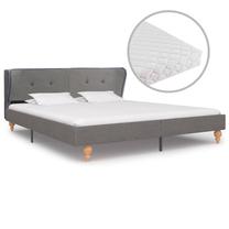 Lova dvigulė VLX Fabric 277363, 180 x 200 cm, šviesiai pilka sp., su čiužiniu, su grotelėmis