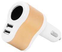 Automobilinis įkroviklis Blow, Cigarette Lighter Socket/2 x USB, balta sp.
