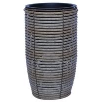 Puķu pods Home4you 38060, plastmasa, 30 cm x 30 cm, Ø 30 cm, pelēka krās.