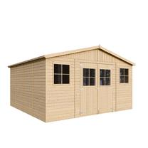Sodo sandėliukas Timbela M330, 420 cm x 418 cm x 246 cm, rusva sp.