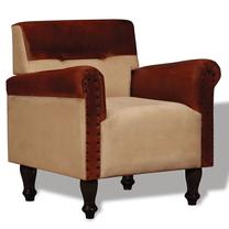Krėslas VLX Leather 244224, ruda sp./smėlio sp., 55 cm x 69 cm x 75 cm