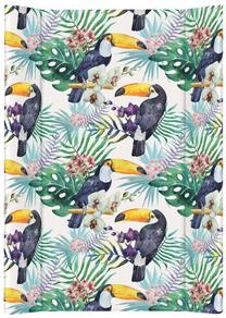 Vystymo lentos užvalkalas Ceba Baby Short Flora & Fauna Tucan, 70 cm x 50 cm, įvairių spalvų