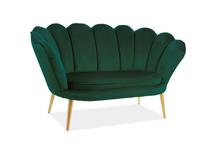 Sofa Magnolia 2, geltona sp./žalia sp., 85 x 152 cm x 87 cm
