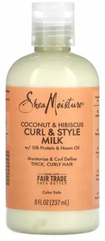 Līdzeklis cirtu veidošanai Shea Moisture Coconut & Hibiscus Curl & Style Milk, 237 ml