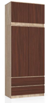 Шкаф Akord Furniture Factory S90, ореховый цв./дуб сонома цв., 51 см x 90 см x 234 см