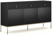 Komoda Maggiore 3D3S, aukso/juoda, 154.5 cm x 39 cm x 82.6 cm